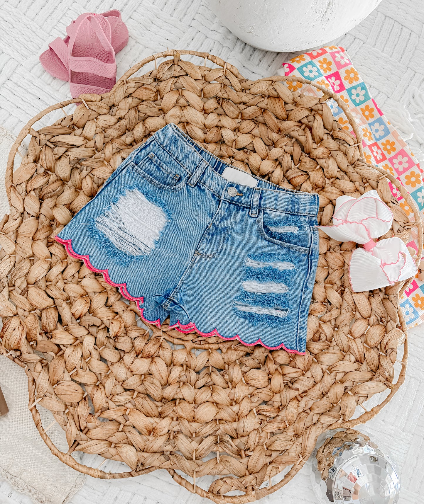 Pink Scallop Shorties