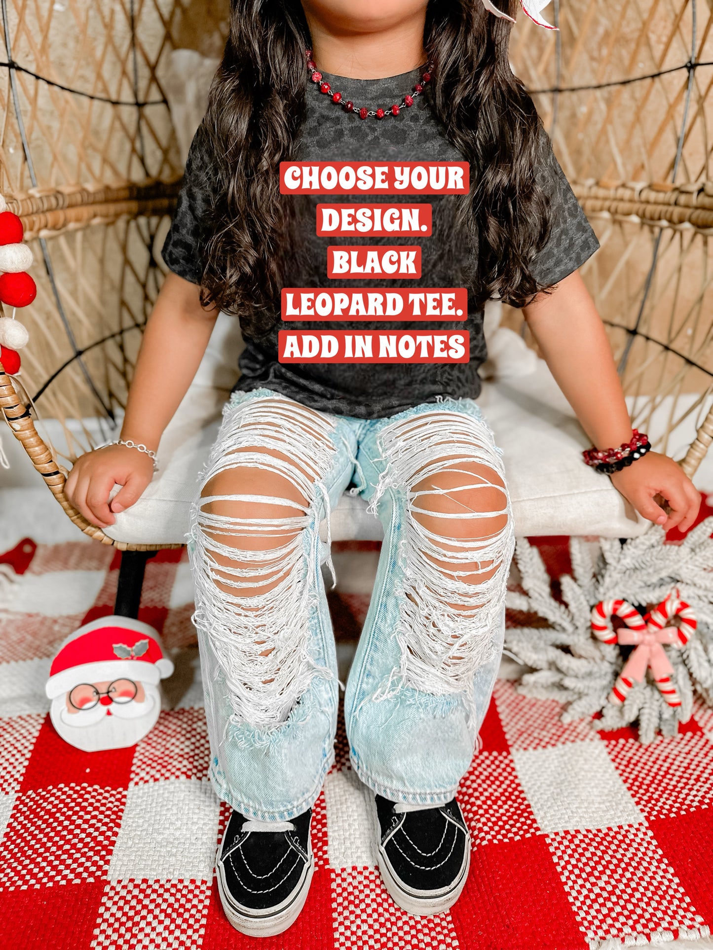 Black Leopard Tees(custom leave design in notes)