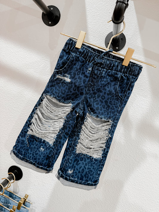 Wide leg leopard Jeans