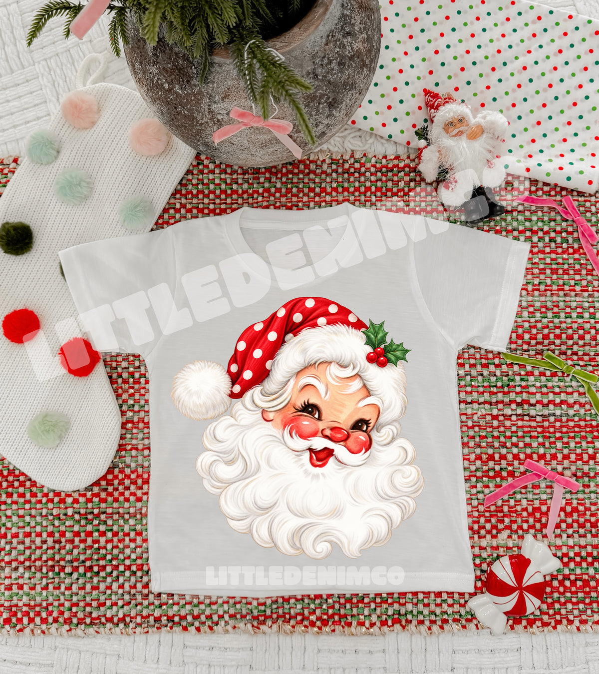 Red polkadot santa