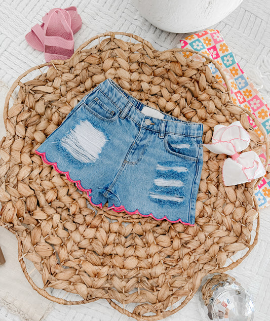 Pink Scallop Shorties