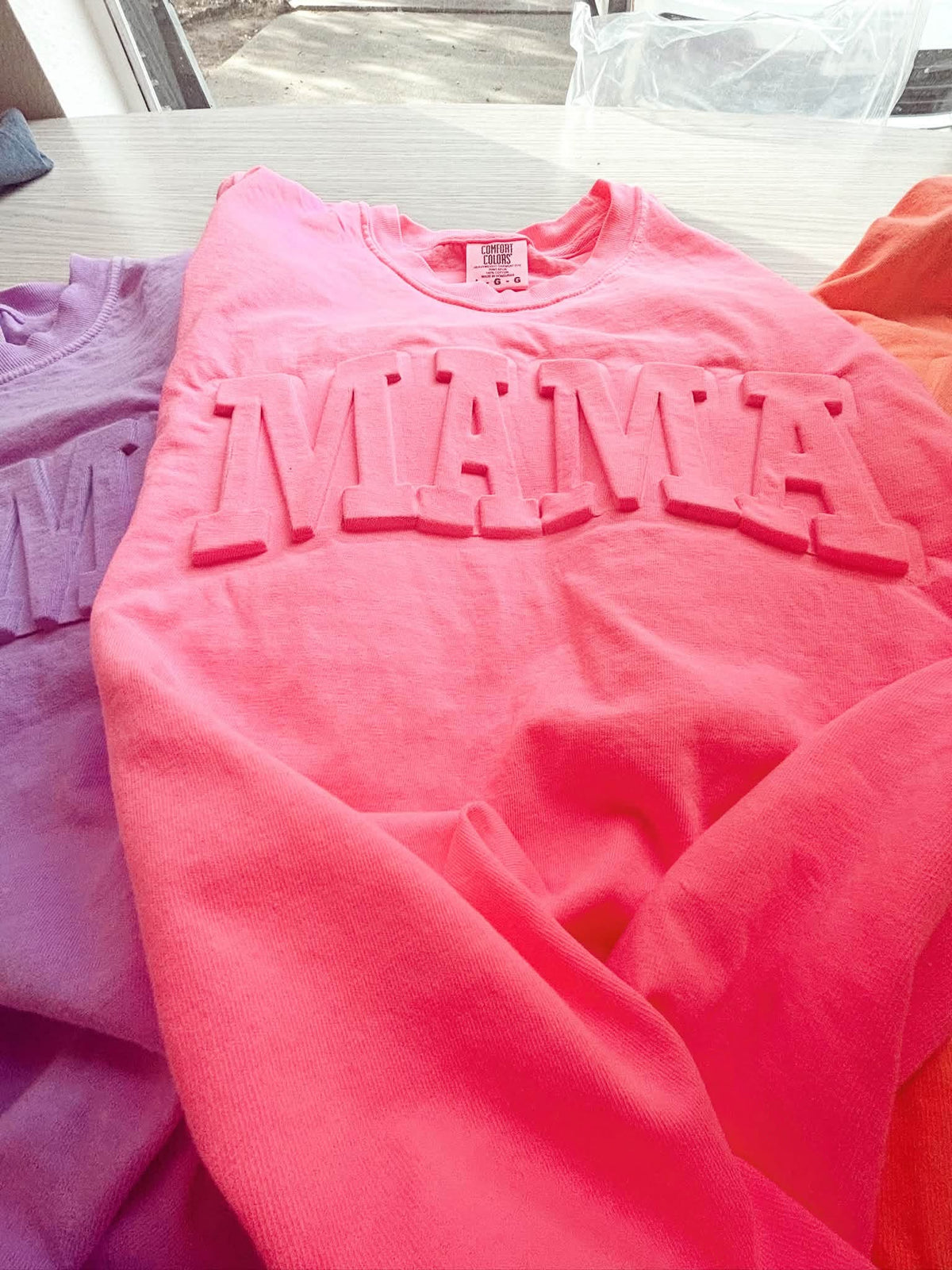 MAMA embossed tee • no codes