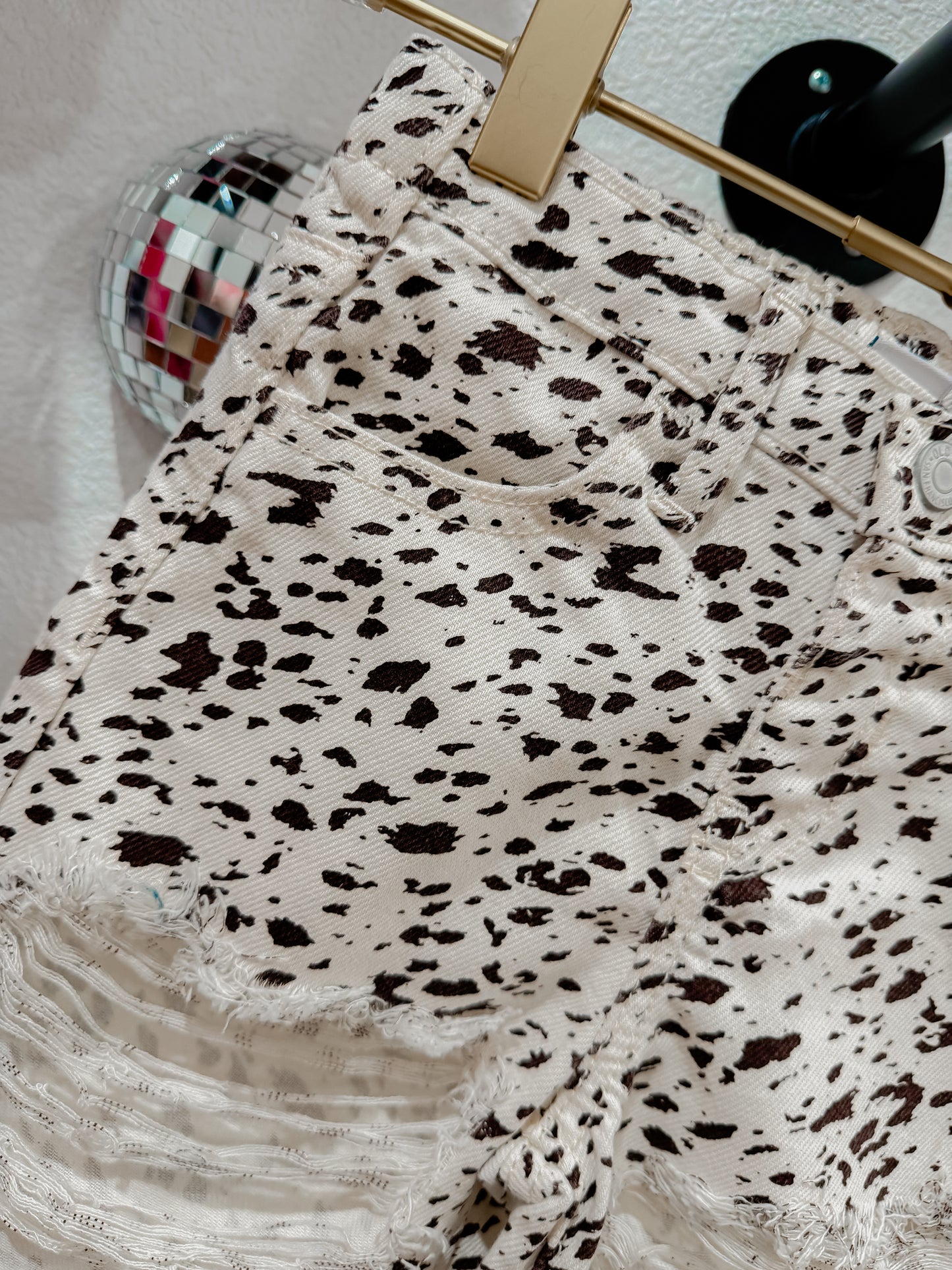 Wide leg cow spots jeans