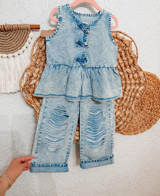 Coquette denim set
