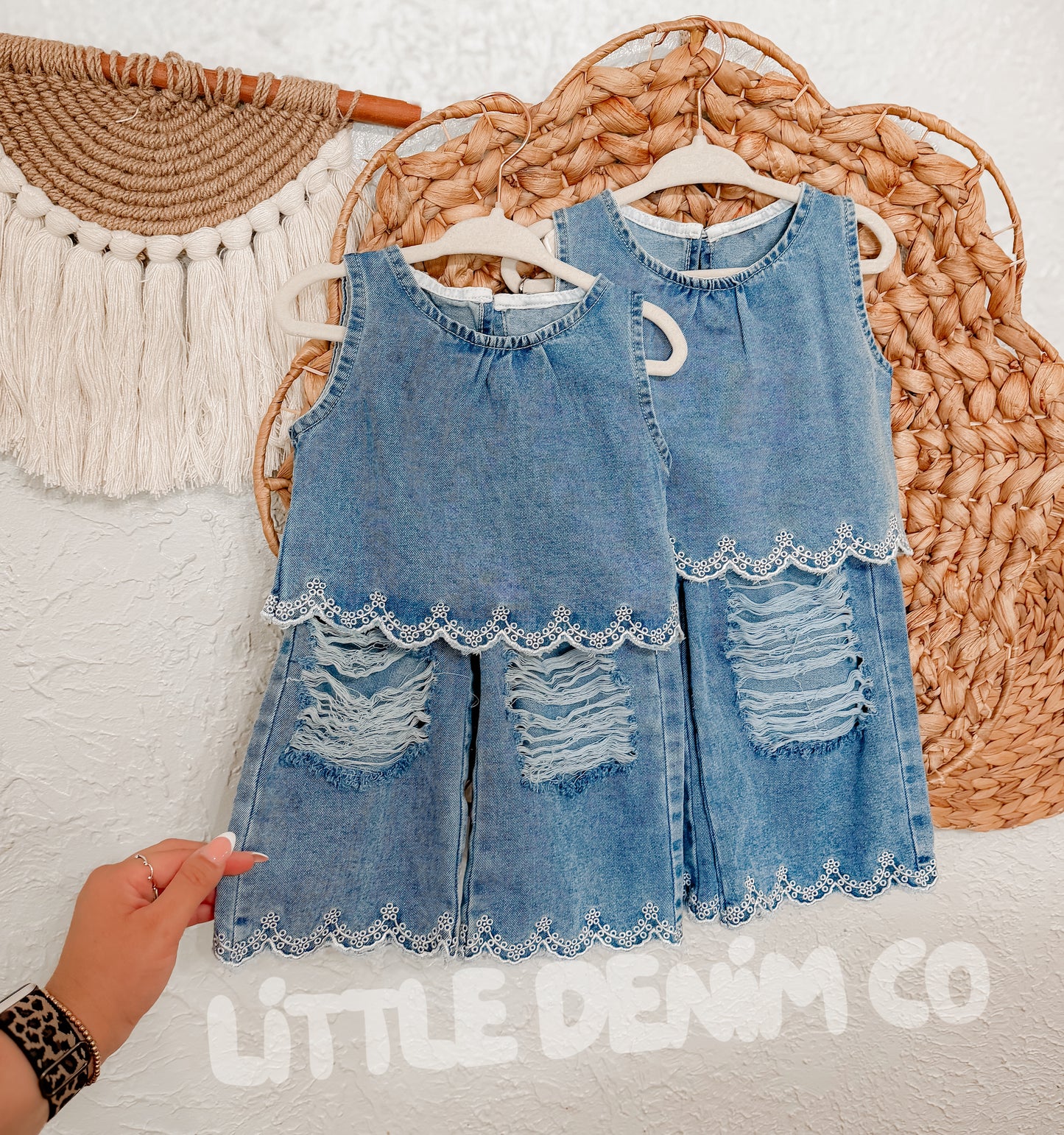 Spring denim two piece set (pre order)