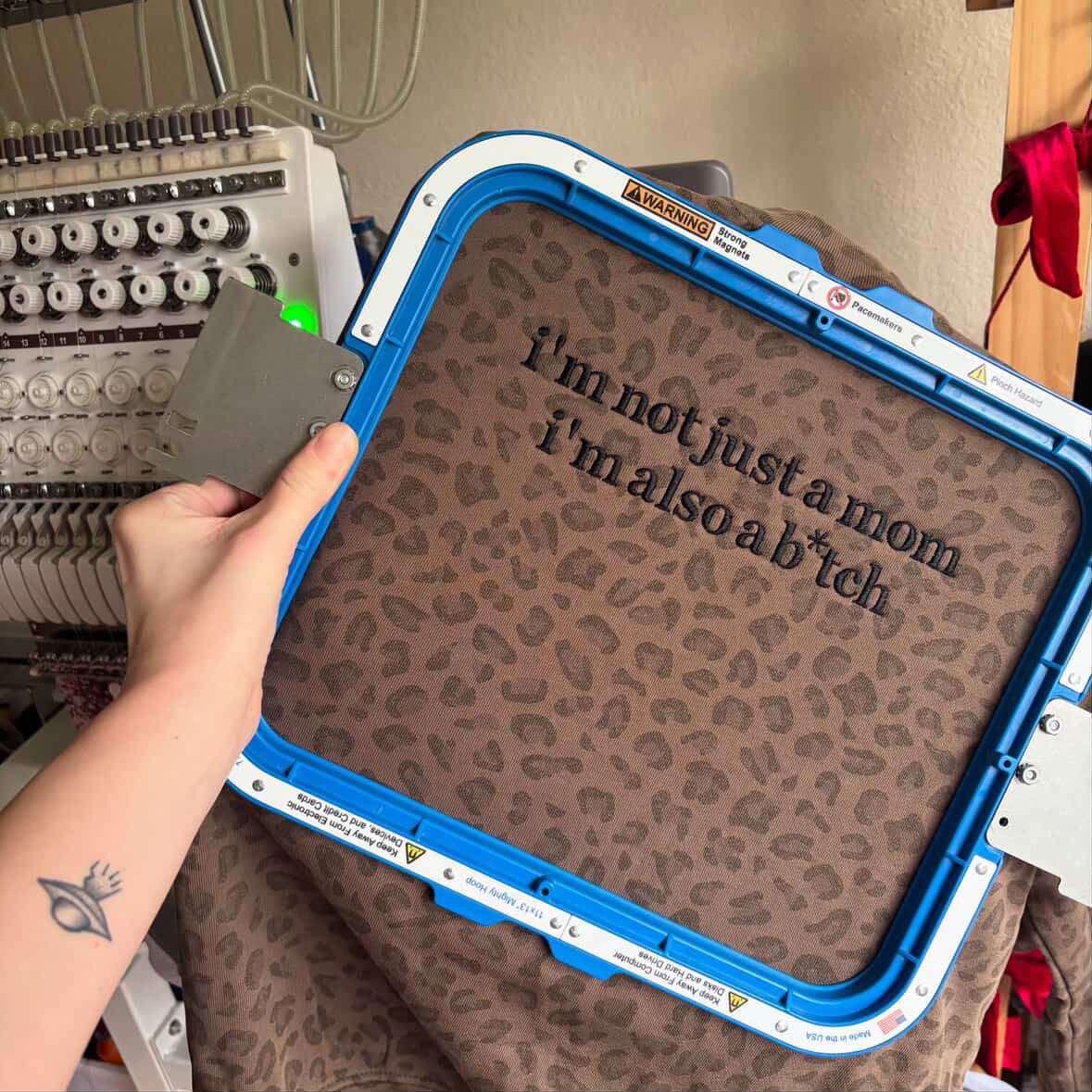 Not just a mom also a bitch PRE ORDER  EMBROIDERED CREWNECK • NO CODES