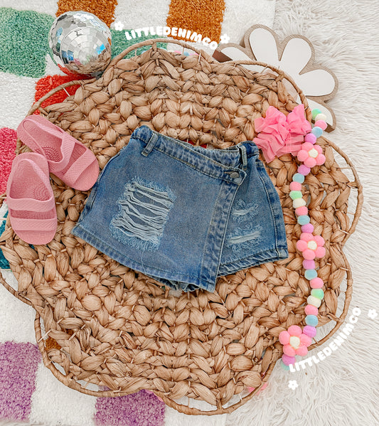 Distressed Skort