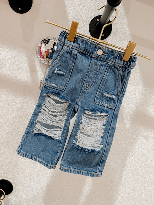 Wide leg baby jeans