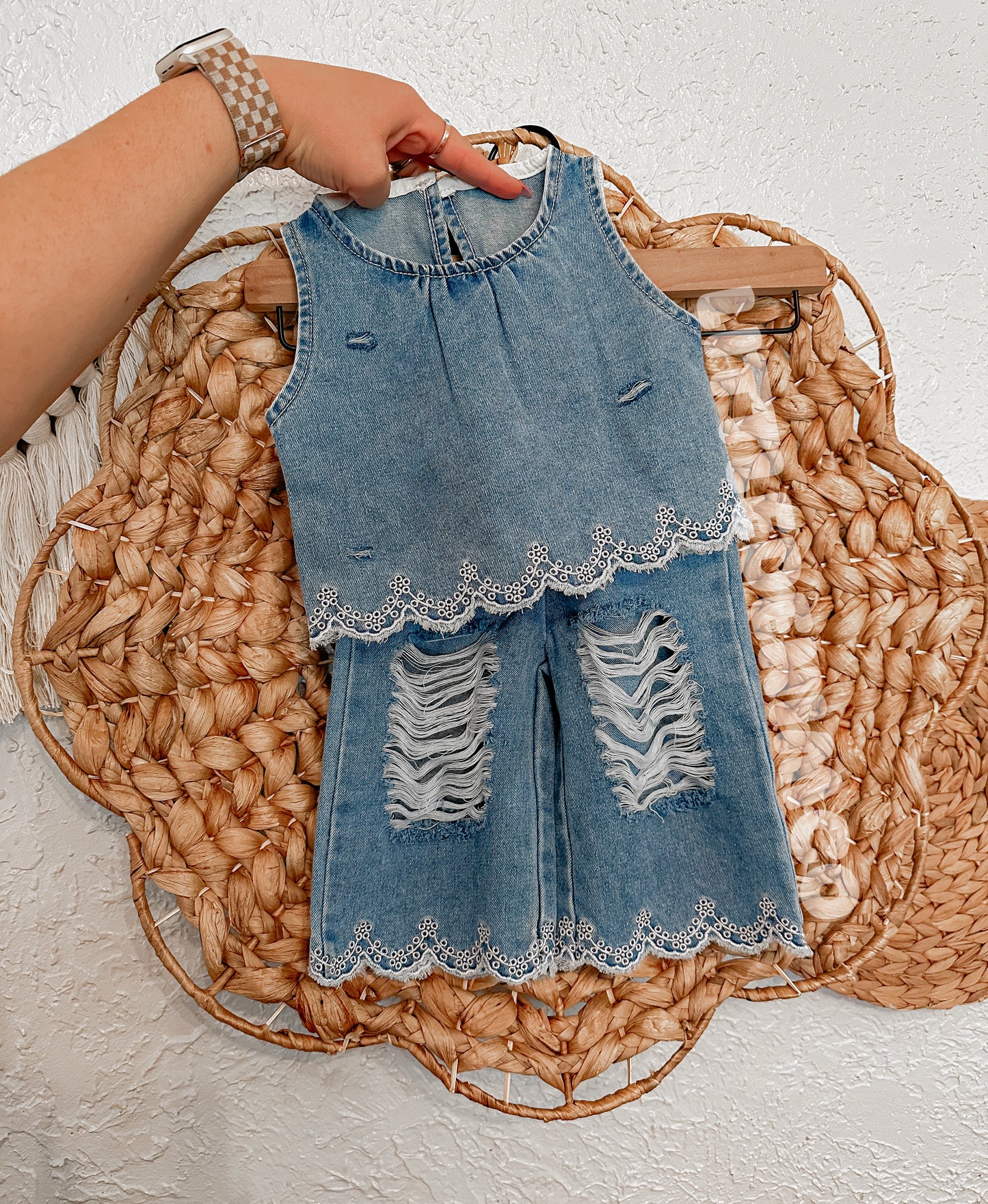 Spring denim two piece set (pre order)